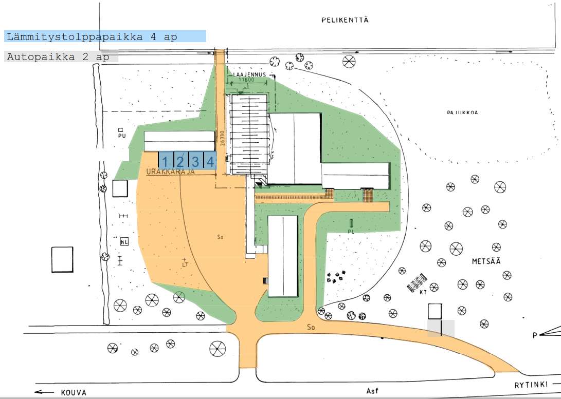 Sarakylän koulu, Sarakyläntie 5426, lämmitystolppapaikka
